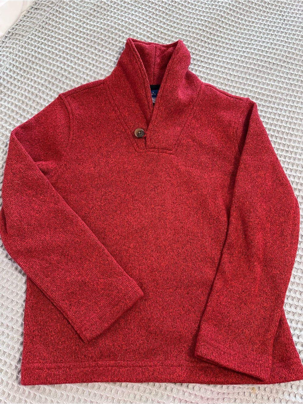 Old Navy Red Shawl-Neck Button Pullover Sweater